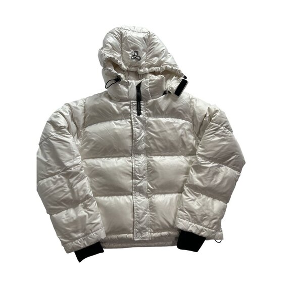 Aritzia The Super Puff Shorty Puff Jacket in White Pearl - Picture 1 of 6